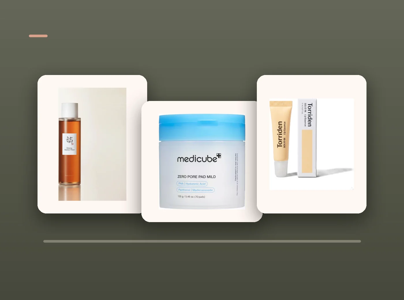 Curated skincare products on a shelf